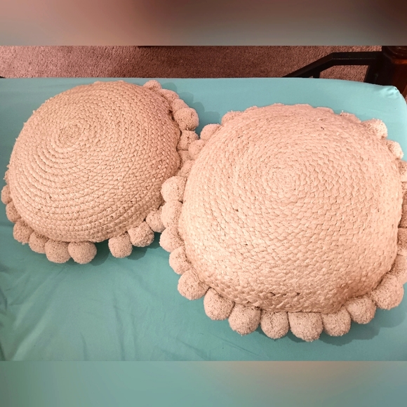 Kirklands Accents Pair Of Kirkland Woven Jute Decorative Pillows